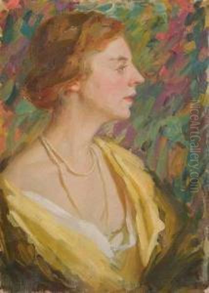 Portrait Of A Young Lady Oil Painting by Jeannette Scott