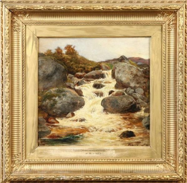 Falls On The Conway Oil Painting by John Douglas Scott