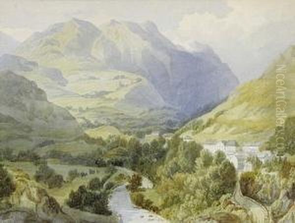 Alpine View Near Grenoble Oil Painting by William Henry Stothard