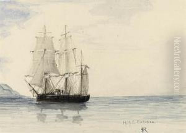 Autograph Log As Midshipman On Hms Oil Painting by Robert Falcon, Lt Scott