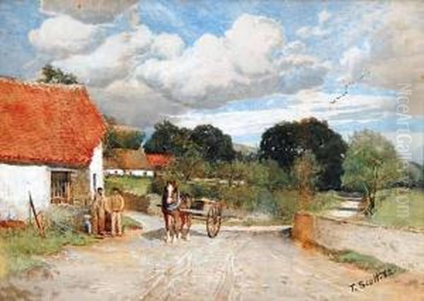 The Village Forge Oil Painting by Tom Scott