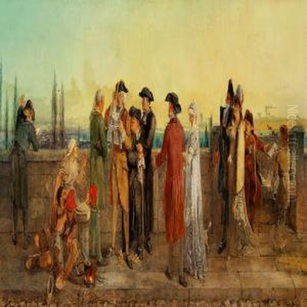 News From Paris - Death Of The King Oil Painting by William Bell Scott