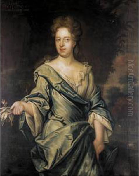 Portrait Of Lilias (d.1675), Daughter Of Alexander, 5
 Lord Elphinstone Oil Painting by David Scougall