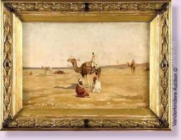 La Halte Dans Le Desert Oil Painting by Fernand Scribe