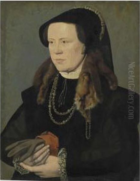 Portrait Of A Lady Oil Painting by William Scrots