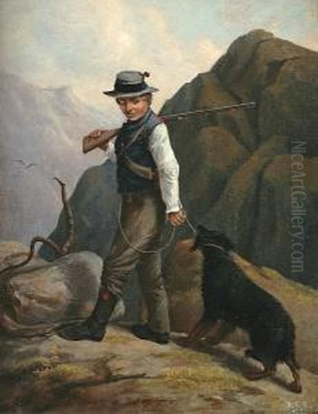 Peleg White (the Jolly Old Hunter) Oil Painting by James Long Scudder