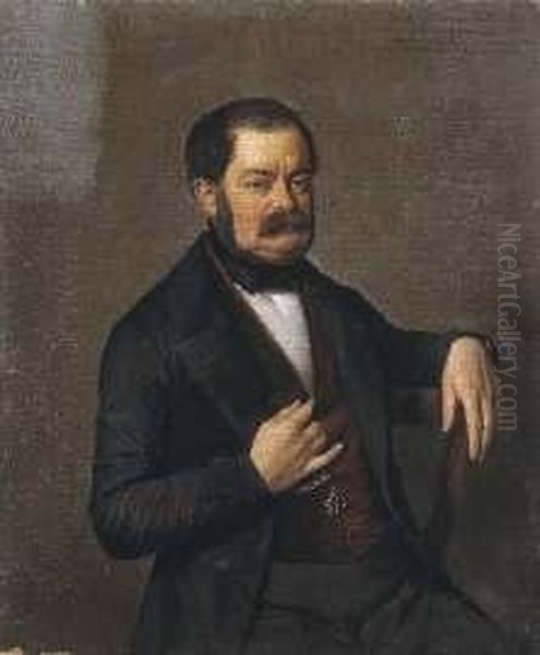 Ritratto Del Conte Giuseppe De Martini Oil Painting by Enrico Scuri