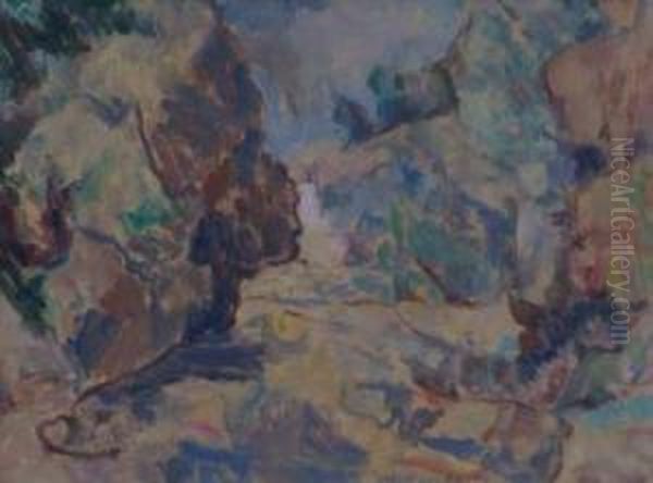 Rocky Outcrops Oil Painting by Elliott Seabrooke