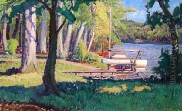 River Landscape Oil Painting by Elliott Seabrooke