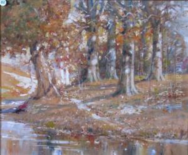 Autumn Interior Woods Oil Painting by John Albert Seaford