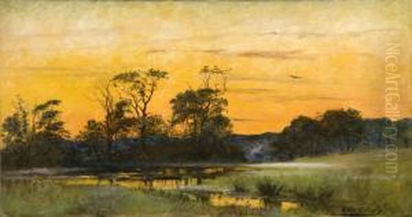 Marais Au Soleil Couchant Oil Painting by Allen Culpepper Sealey