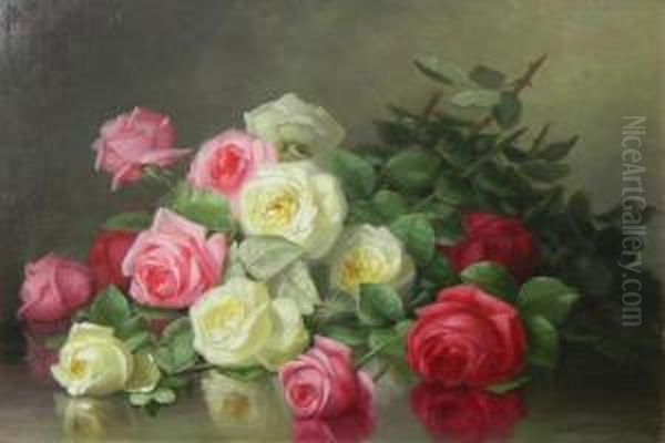 Roses Oil Painting by George W. Seavey