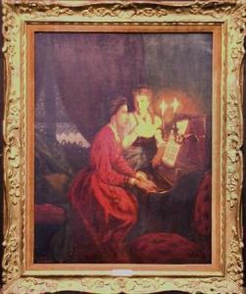 Music By Candlelight Oil Painting by Pieter-Willem Sebes