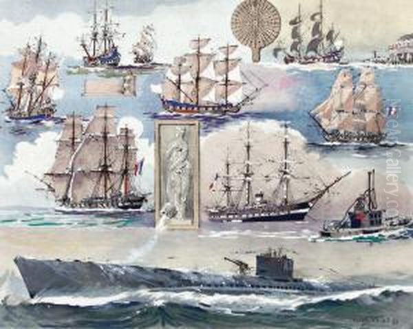 Peintre Officiel De La Marine Oil Painting by Albert Sebille