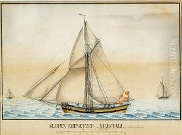 The Sloop Ebenetzer From Marstal Commanded By J Oil Painting by Ole Johnson Seboy