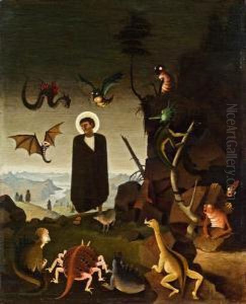 St. Antonius Oil Painting by Franz Sedlacek