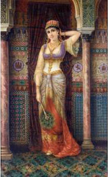 Odalisque Oil Painting by Joseph Sedlacek