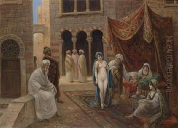 At The Slave Market Oil Painting by Stephan Sedlacek