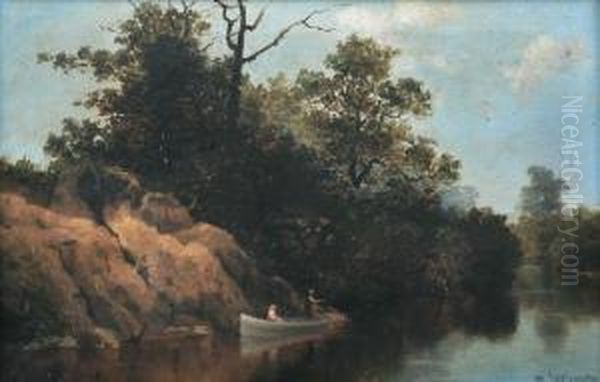 Fishing On The River Oil Painting by Walter Seehusen