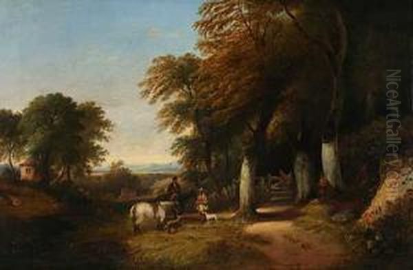 Aufbruch Zur Jagd Oil Painting by Johann Richard Seel