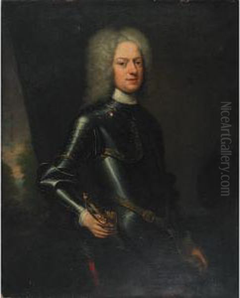 Portrait Of A Nobleman Dressed In Armour Oil Painting by Enoch Seeman