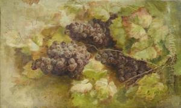 Still Life With Grapes Oil Painting by Giovanni Segantini