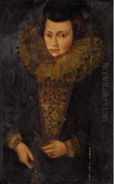 Portrait Of A Lady Oil Painting by Sir William Segar