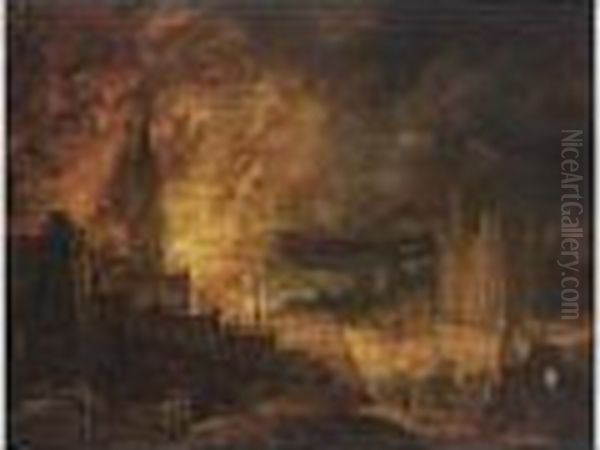 The Destruction Of Sodom And Gomorrah (gen. 19:1-28) Oil Painting by Pieter Segart