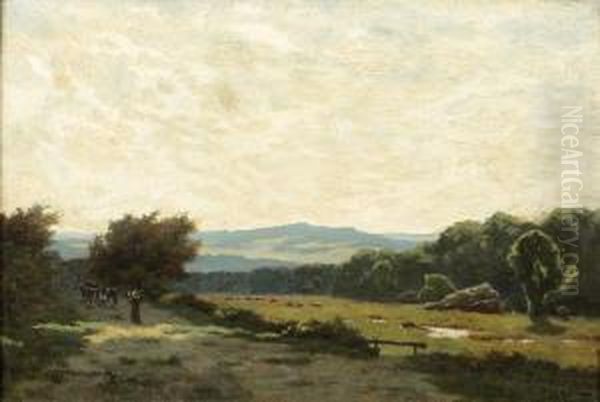 Bergere Dans Un Paysage. Oil Painting by Alexandre Sege