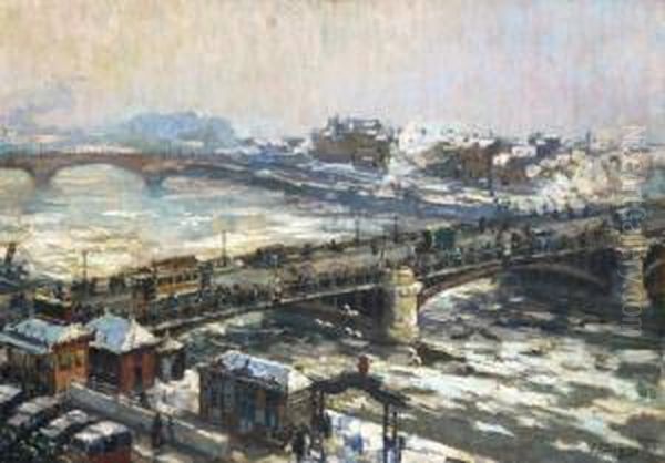 Pont Boieldieu, Rouen Oil Painting by Adrien Segers