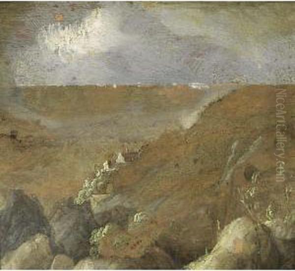 A Mountainous Landscape With A Village Oil Painting by Hercules Pietersz Seghers