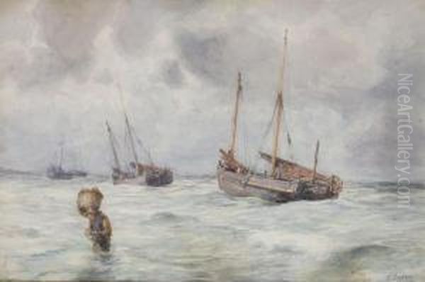 The Return Of The Fishermen Oil Painting by Henri, Seghers Jnr.