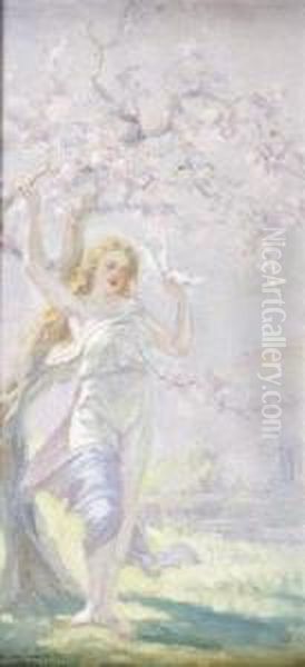 Springtime; An Allegory Of Love Oil Painting by Armand Seguin