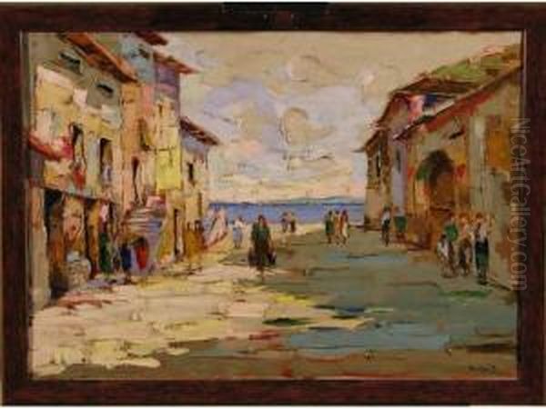 Le Village En Mediterrannee Oil Painting by Alois Leopold Seibold