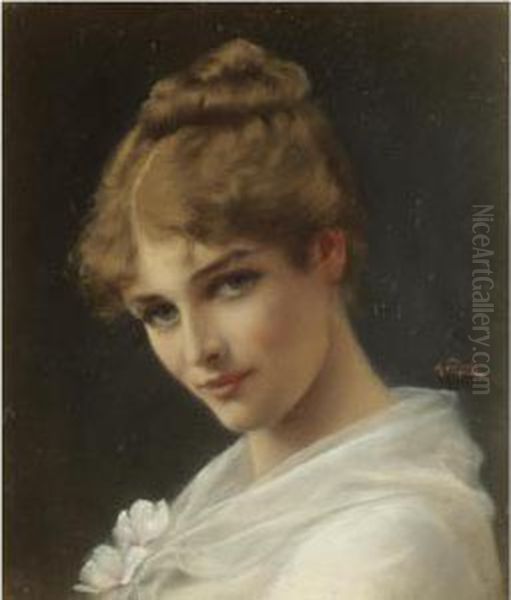 Portrait Of A Young Girl Oil Painting by Alfred Seifert