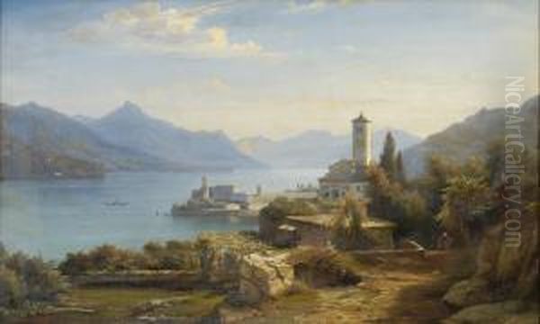 Comer See. Oil Painting by Carl Friedrich Seiffert