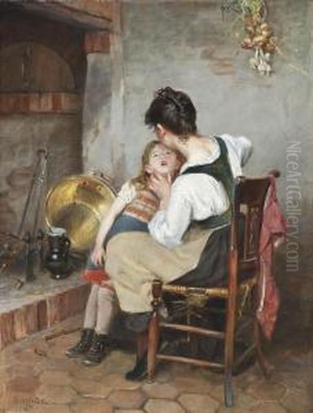 Motherly Love Oil Painting by Paul Seignac