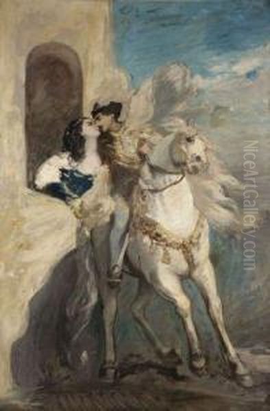 Le Baiser D'adieu Oil Painting by Jean Seignemartin