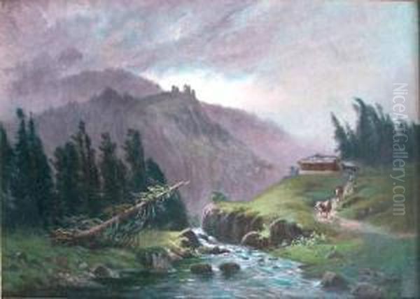  Paysage De Montagne  Oil Painting by Claudius Seignol