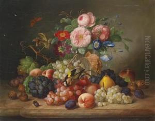 Still Life With Flowers Oil Painting by Georg Seitz