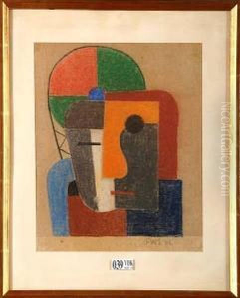 Figure Cubiste Oil Painting by Franz Wilhelm Seiwert