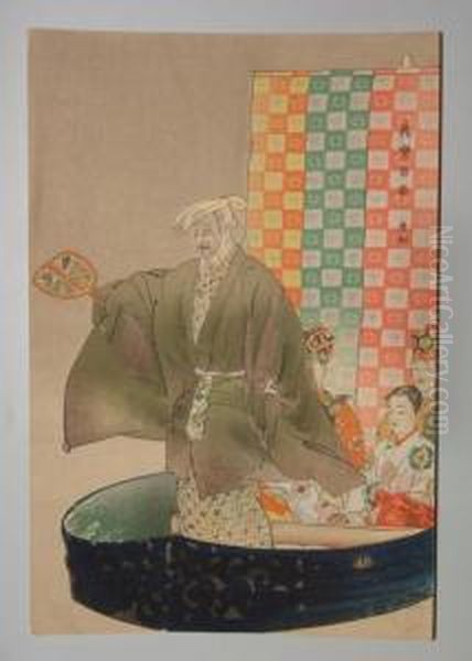 Kogyo Et Autre Oil Painting by Kamisaka Sekka