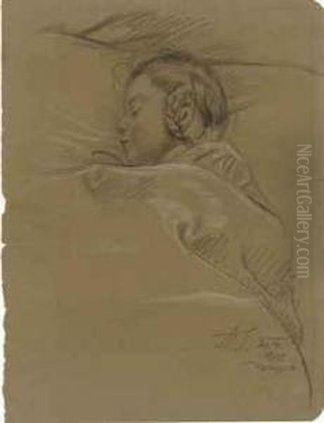 A Sleeping Girl Oil Painting by Max Seliger