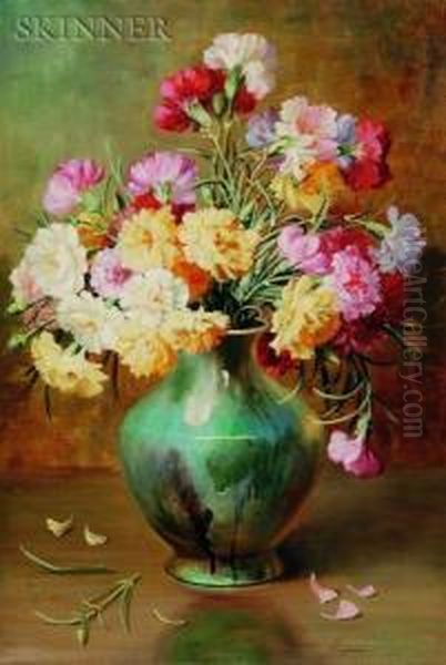 Bouquet Of Carnations Oil Painting by Emily Harris Mcgary Selinger