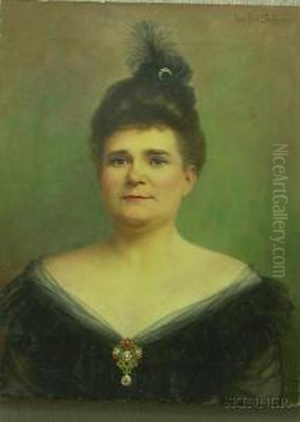 Portrait Of Mrs. Salisbury Oil Painting by Jean Paul Selinger