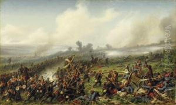 The Battle Of Weisenburg Oil Painting by Christian I Sell