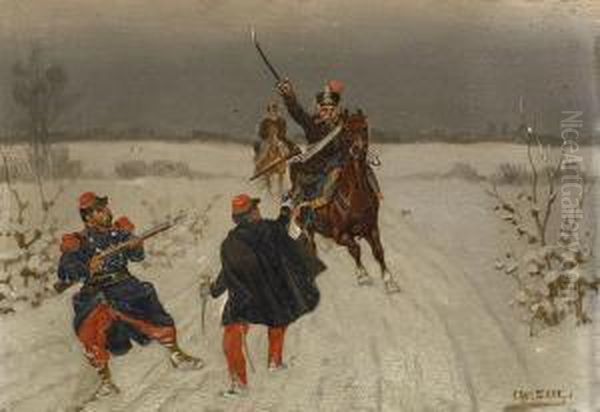 Soldatenszenen Im Schnee Oil Painting by Christian Ii Sell