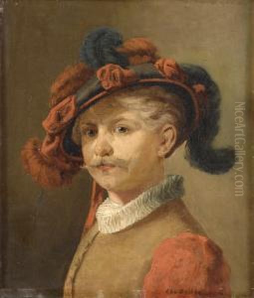 Portrait Eines Gardisten. Oil Painting by Christian Ii Sell