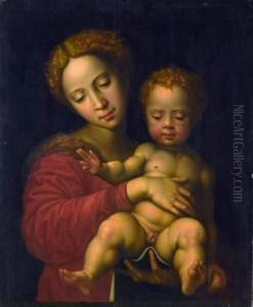 La Vierge A L'enfant Oil Painting by Vincent Sellaer