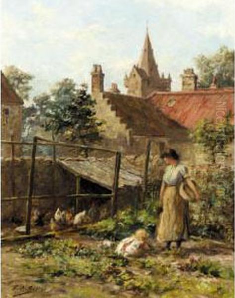 The Kitchen Garden Oil Painting by Charles A. Sellar